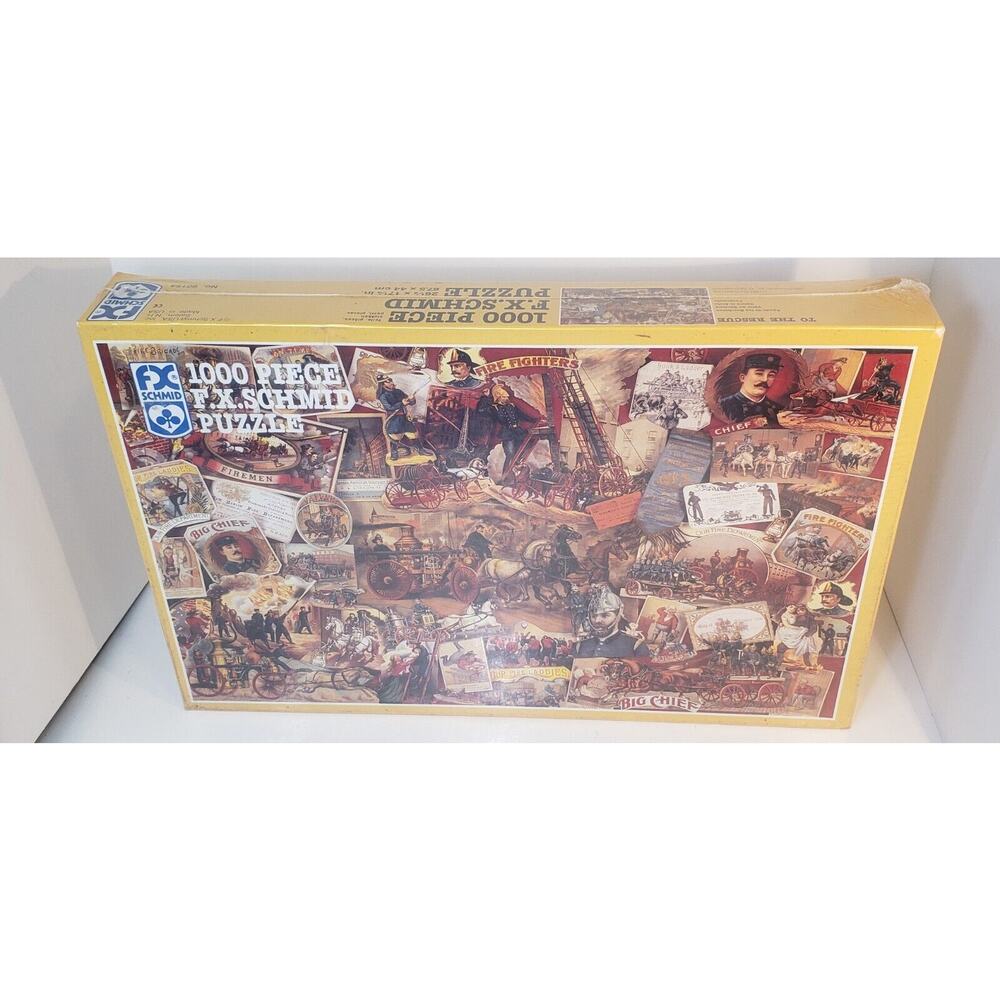 Vintage 1994 FX Schmid To The Rescue 1000 Pc Puzzle Firefighters Hook & Ladder